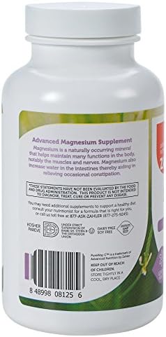 Zahler - Magnesium Supplement Capsules 200 mg (120 Count) Certified Kosher Bioactive Magnesium Citrate for Max Absorption - Natural Magnesium Mineral for Men & Women - Best Magnesium Supplements