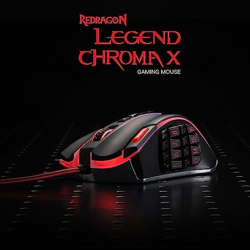 Redragon M908 Wired MMO RGB Gaming Mouse 12400 DPI Remapping Keys | Stable Lag-Free Connection, Redefine Keybinding Macro, Vibing Backlight, Ergonomic Grip Body Comfort