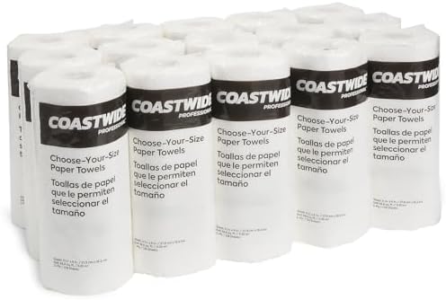 Coastwide Professional Choose-Your-Size Paper Towels, 2-Ply, White, 128 Sheets/Roll, 15 Rolls/Carton