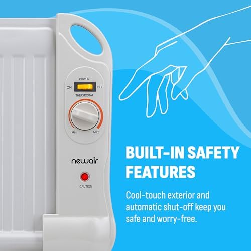 NewAir Portable Space Heater for Indoor Use | Ideal Heater for Bedroom, Office or Under Desk | Electric, Energy Efficient and Noiseless
