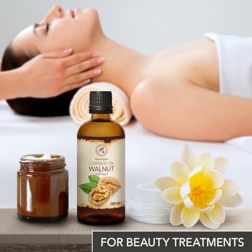 AROMATIKA Walnut Oil 1.7 Fl Oz (50ml) - Juglans Regia Seed Oil - USA - 100% Pure & Natural - Intensive for Face Care - Body - Hair - Skin - Nails - Hands - Good w/Essential Oil