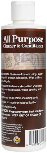 Fiebing's Leather Cleaner & Conditioner (8 oz) - All Purpose Wax-Free Color Safe Formula Protects & Strengthens All Leather - Prevents Molding