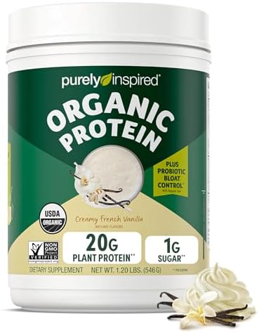 Purely Inspired Plant-Based Protein Powder for Men & Women, Rich Decadent Chocolate (16 Servings) - Vegan & Organic - 20g of Pea Protein Powder for Smoothies & Shakes - Dairy-Free, & Gluten-Free