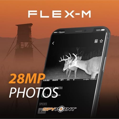 SPYPOINT Flex-M Twin Pack Cellular Trail Cameras - Best Hunting Accessories, No WiFi Needed, GPS, Night Vision, Dual-Sim LTE, IP65 Water-Resistant Game Camera, 28MP Photos, 720p Videos + Sound (2) | IP65 Water-Resistant Game, 720p Videos + Sound, 28MP Ph…