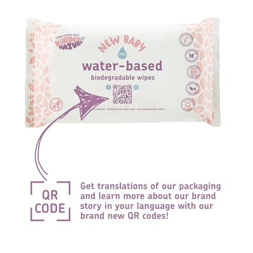 Kinder by Nature Water-Based Baby Wipes - 672 Count (12 packs of 56) -Unscented and Hypoallergenic - 99% water - 100% biodegradable - Plastic-Free