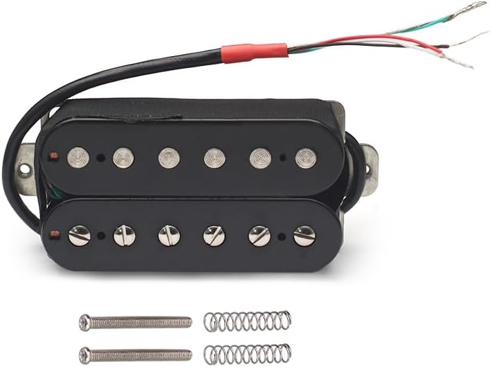 SAPHUE Alnico 5 Humbucker Pickup Double Coil Electric Guitar Pickups Set with Neck and Bridge with Prewired and Screws Parts Accessories Kit Black