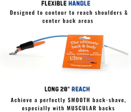 The Best!! Back Hair Shaver - Back Hair Razor - Razor Extension Handle | DIY Hair Shaver, Universal Razor Use, Bendable Handle