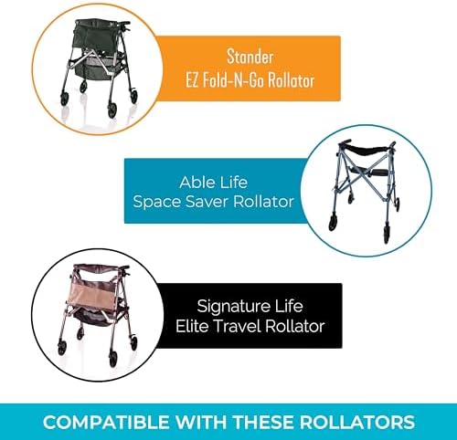 Stander Replacement Walker Hand Grips, Rolling-Walker Foam Grip Handles for Adults, Seniors, and Elderly