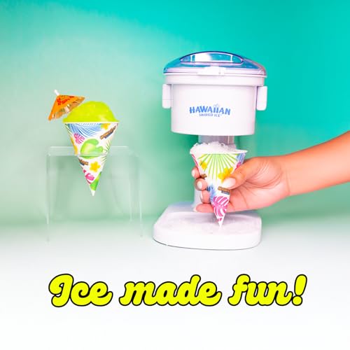 Hawaiian Shaved Ice S700 Snow Cone Machine Kit with 6 - 16oz. Syrups: Cherry, Grape, Blue Raspberry, Tiger’s Blood, Lemon-Lime, Pina Colada