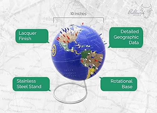 Magnetic World Globe, 10" Magnetic Standing Sphere for Office Desk or Classroom