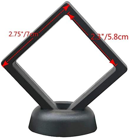 Set of 2 Challenge Coins Display Stand, 3D Floating Clear Case, Jewelry, Specimen, Military Medal Holder Frame