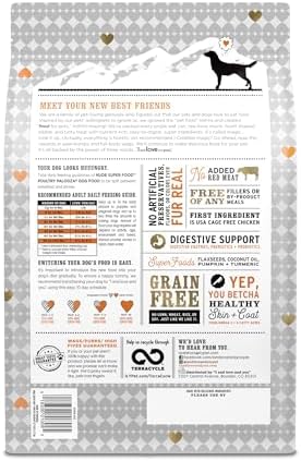 I and love and you Nude Super Food Dry Dog Food - Salmon + Whitefish - Prebiotic + Probiotic, Grain Free, Real Meat, No Fillers, 5lb Bag