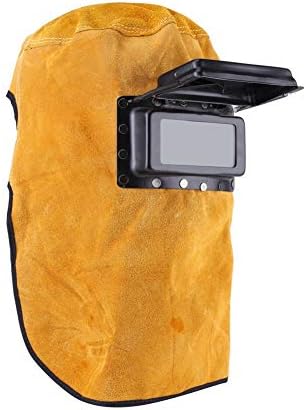 Welding Helmet, Heat Breathable Welding Mask with Lens, Leather Mask for MIG ARC Weld Hood Helmet