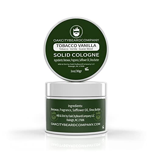 Oak City Beard Company - Tobacco Vanilla - Solid Cologne - 1 Ounce - Tobacco - Vanilla - Guaiac Wood