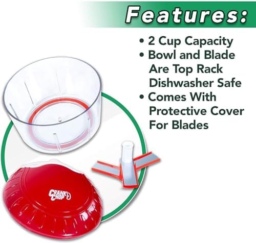 Food Chopper and Processor Original - Chop Dice Puree Vegetables Onions Tomatoes Garlic Meats and Nuts in Just Seconds for Delicious Meals - Perfect