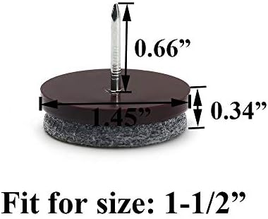 Furniture Felt Pads Nail-on Heavy Duty Felt Pad Chair Sliders Round Chair Leg Floor Protectors 1" Furniture Leg Protector 24 Pack