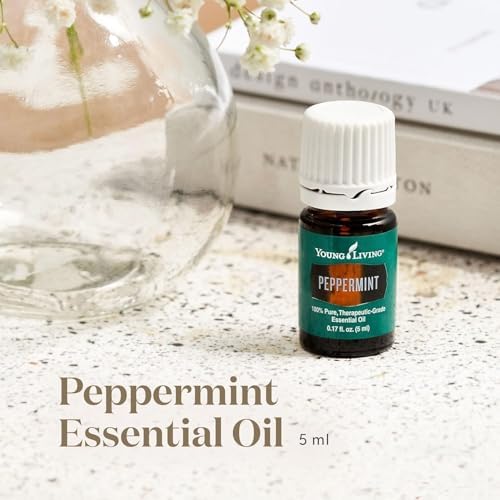 Young Living Peppermint Essential Oil | 5 ml | Refreshing Mint Aroma for Invigoration, Soothing Comfort, & Cognitive Clarity | Perfect for Diffusion