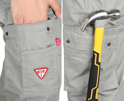 TICOMELA FR Pants for Men 7.5oz Lightweight (9 Pockets) Multi-Pocket 100% C