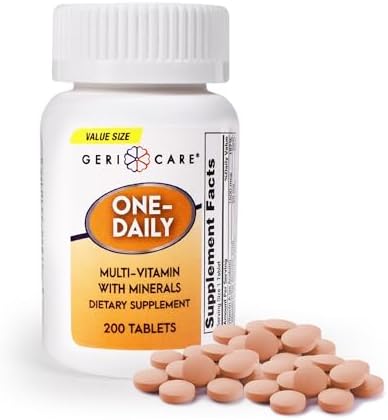 One-Daily Multivitamins with Minerals for Men & Women (100 Tablets) by GeriCare| High-Potency Multi-Vitamin & Multimineral Dietary Supplement for Immunity, Energy| Complete Daily Nutritional Support