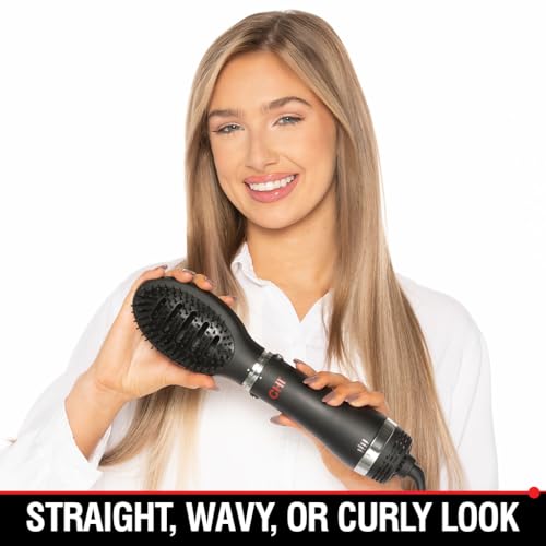CHI Volumizer 4-in-1 Blowout Brush Hair Dryer, Multi-Attachment Ceramic Ionic Styling Tool, Preserves Natural Hair Moisture for Easy Styling