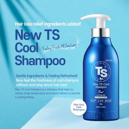 TS New TS Cool Shampoo | Cooling Korean Shampoo with Mint & Tea Tree Oil | Hair Loss Care with Dexpanthenol