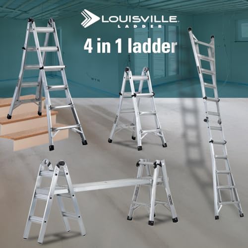 Louisville Ladder 13-Foot Aluminium Multipurpose Ladder, 300-Pound Load Capacity, Type IA, L-2098-13