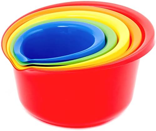 Chef Craft Select Plastic Mixing Bowl Set, 5 Piece, Multiple Color