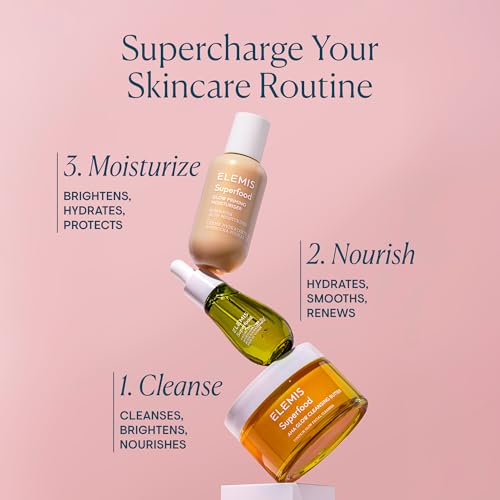 ELEMIS Superfood AHA Glow Cleansing Butter, Daily Facial Cleanser/Mask Removes Makeup, Cleanses & Helps to Brighten, Nourish, and Hydrate Skin