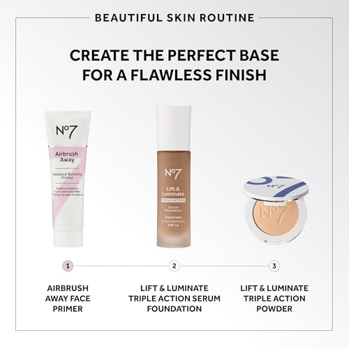 No7 Airbrush Away Radiance Boosting Foundation Primer, 30ml | Illuminating Formula, Dewy, Smooth & Radiant Skin