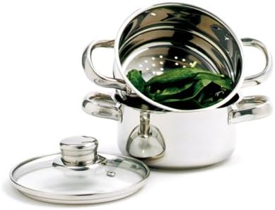 Norpro 1-Quart Stainless Steel Mini Steamer Cooker Set (3 Piece)