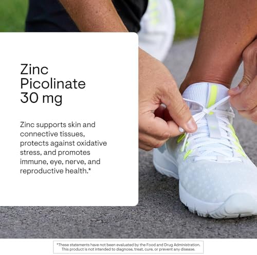 THORNE Zinc Picolinate 30 mg, Highly Absorbable Zinc, 60 Capsules | Supports Immune System, Eye, Skin, Nerve & Reproductive Health*, Trace Mineral Supplement, NSF Contents Certified