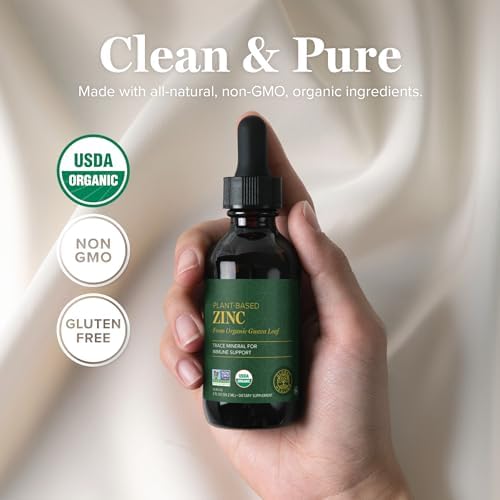 Organic Liquid Zinc Supplements, Liquid Zinc Drops for Immune System(2 Oz)