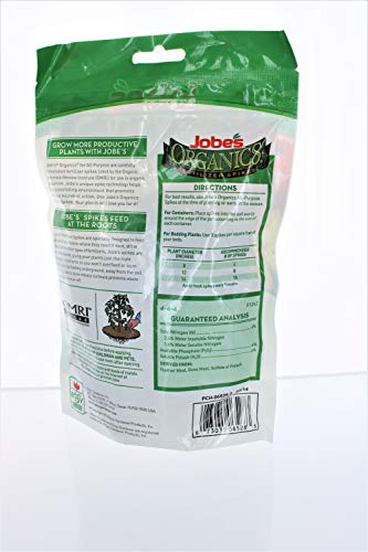 Jobes 06528 Organics All Purpose Fertilizer Spikes 4-4-4 50 Count