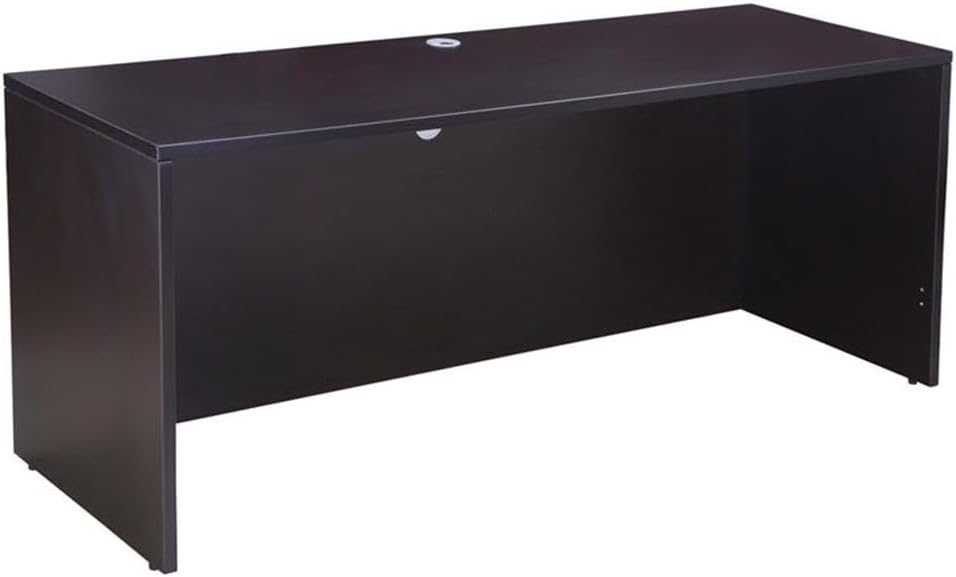 Boss Office Products Holland 71" Executive U-Shape Desk with Lateral File and Hutch, Mocha