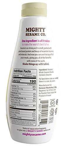 Mighty Sesame "Whole Seed" Creamy & Ready Squeezable Tahini Paste, 10.9oz (2 Pack) Gluten Free, Vegan, Non GMO, Keto Friendly, Plant Based Protein