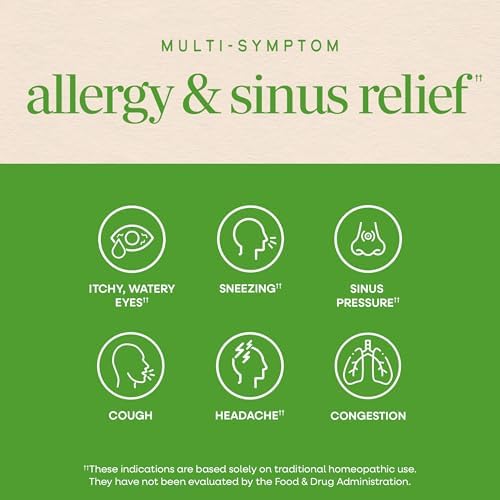 Nature's Way Umcka Allergy & Sinus Relief Chewables, Cherry, 20 ct | Non-Drowsy, Homeopathic, Allergy Relief for Sinus Pressure, Congestion