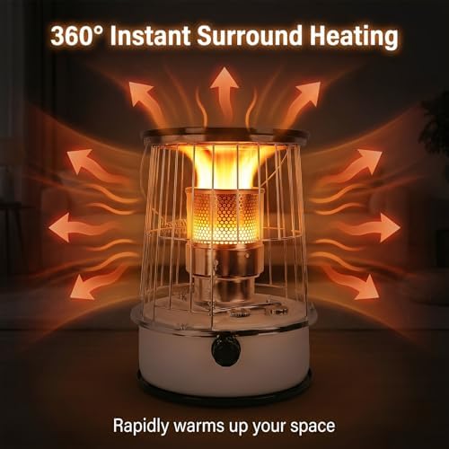 Vikye Indoor Kerosene Heater, 12000 BTU Non Electric Heater 6L Capacity with Tipping Protection,20H Runtime, for Indoor Outdoor Garage Camping
