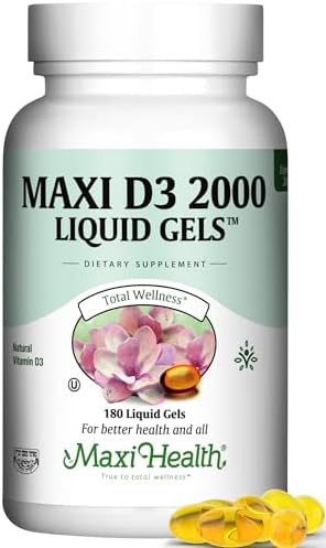 Maxi Health Kosher Vitamin D3 2000IU - Highly Absorbable Vitamin D Supplements for Healthy Immune Response, Calcium Absorption, Teeth & Bone Health - D3 Vitamin 2000 IU -180 Tablets