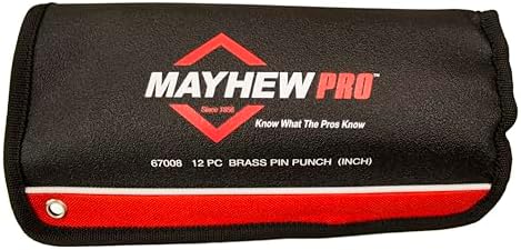 Mayhew Tools 67008 Brass Pin Punch, 12-Piece Set