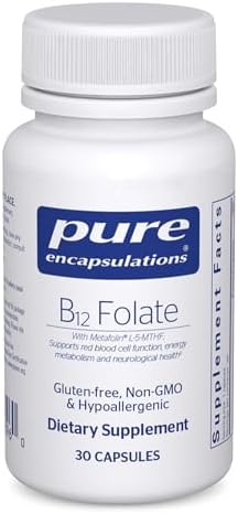 Pure Encapsulations B12 Folate - Energy Supplement to Support Nerves, Energy Metabolism & Cognitive Support* - with Vitamin B Folate as Metafolin - 60 Capsules | Energy Supplement to Support Nerves, Energy Metabolism and Cognitive Function Support*, with…