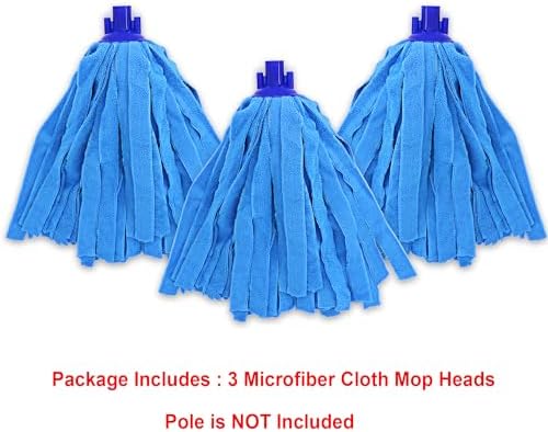 EaseYourDay 3 Pack Microfiber String Mop Head Refills, Standard US Thread