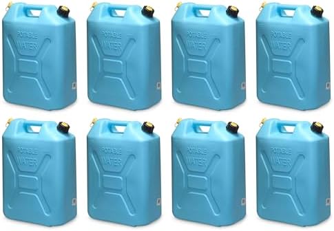 Scepter Portable Plastic Military Style Food Grade 5 Gal Water Jug Container with Reversible Spout for Camping & Emergency Storage, Blue
