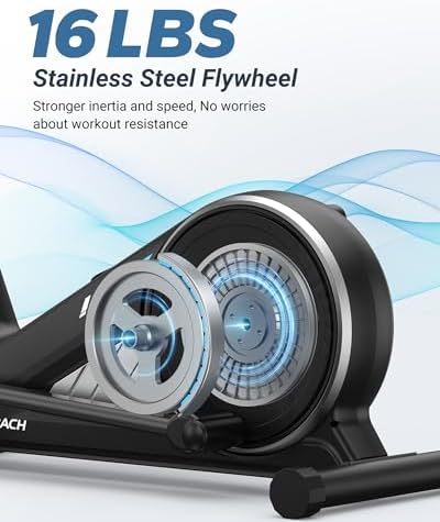 MERACH Elliptical Exercise Machine for Home Use, Elliptical Machine with Hyper-Quiet Magnetic Drive System, 16-Level Resistance Adjustment