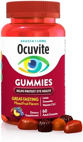 Ocuvite Eye Vitamin & Mineral Supplement, Gummy Multivitamin for Eyes, Zinc, Vitamin C & E