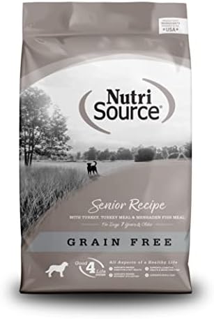 NutriSource Senior Dry Dog Food, Chicken & Rice, 26 lb | Probiotic & Prebiotic Support, Glucosamine & Chondroitin, Grain Inclusive, No Corn Wheat or Soy