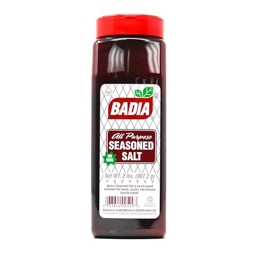 Badia Seasoned Salt, 2 lbs - Savory Blend of Salt, Herbs and Spices | A savory blend of salt, herbs and spices designed to enhance the flavor of meats, poultry, seafood, and vegetables
