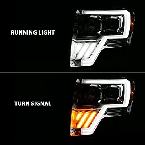 ANZO USA ANZO (111470) 2009-2013 Ford F-150 Projector Light Bar G4 Switchback H.L. Chrome Amber