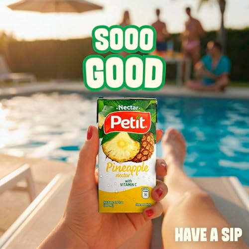 Petit Pineapple Nectar, 200 ml (Pack of 24) – Refreshing Tropical Fruit Juice Beverage