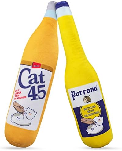 KittiForti 2-Pack Organic Silvervine Catnip Substitute Toys for Cats & Kittens | 100% All-Natural Wild Harvested Silvervine | 2 Refillable Beer