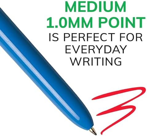 BIC 4-Color Original Retractable Ballpoint Pen, 1.0 mm Medium, 3-Count Pack